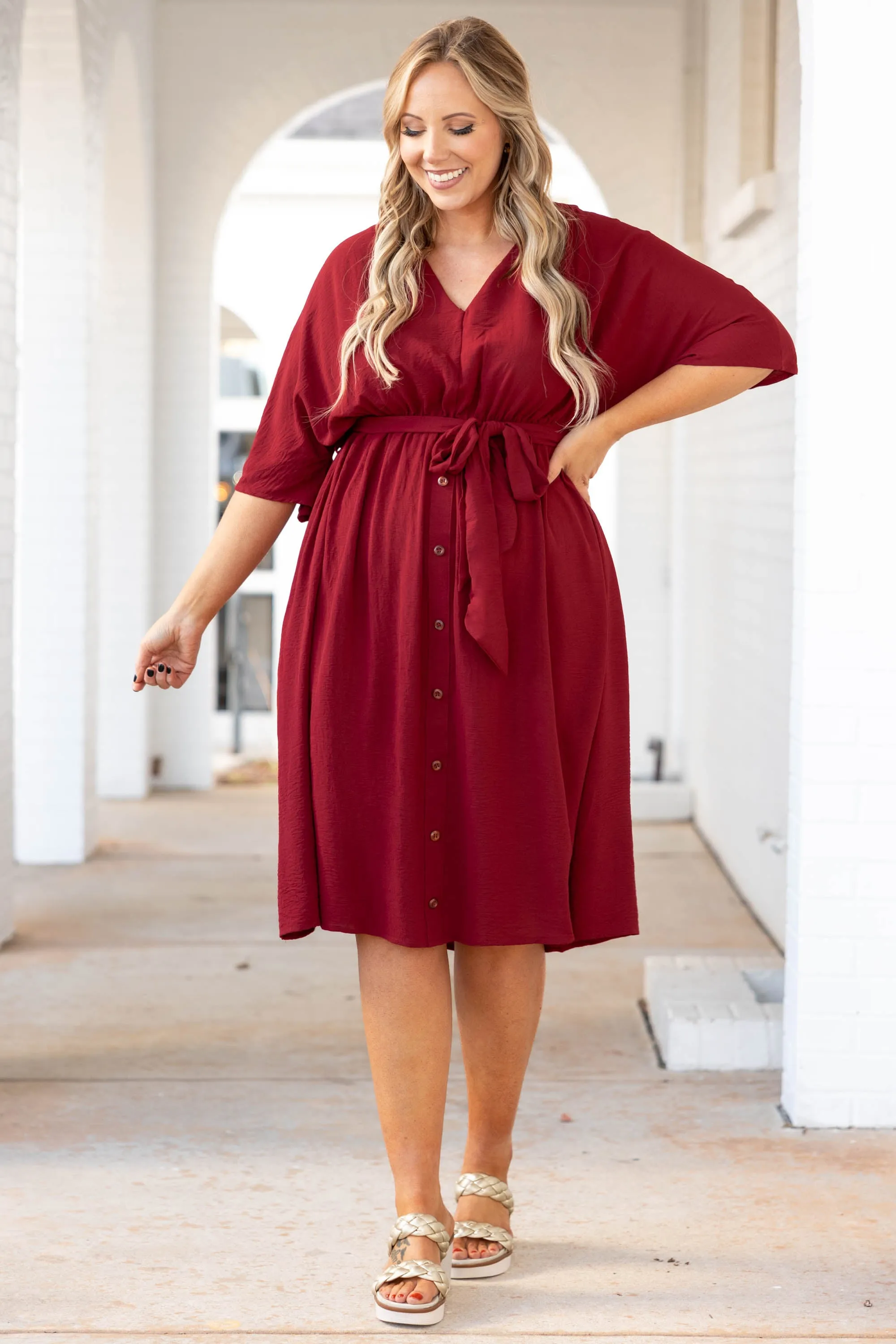 Burgundy Hopelessly Yours Dress