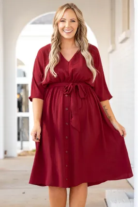 Burgundy Hopelessly Yours Dress