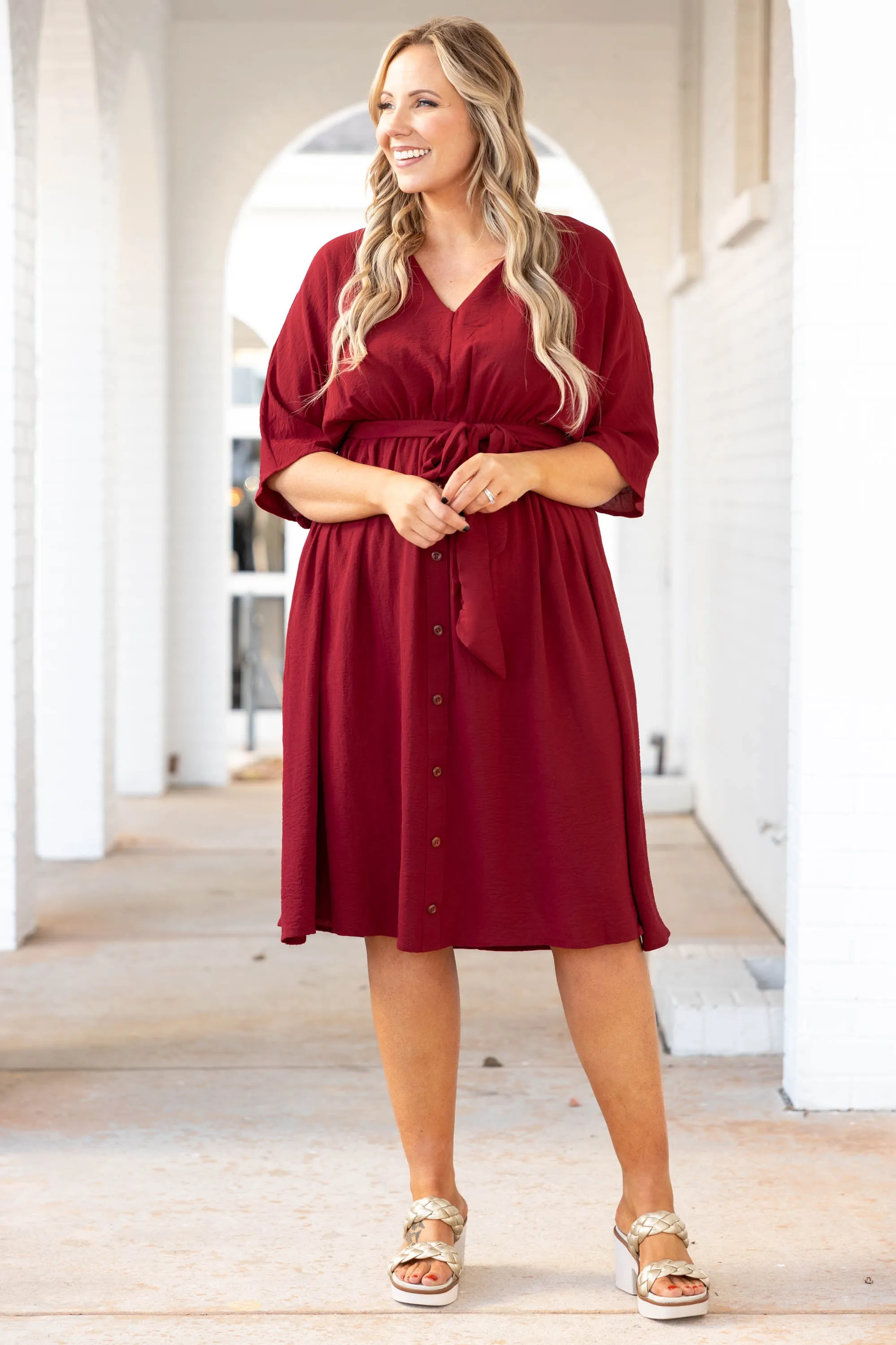 Burgundy Hopelessly Yours Dress