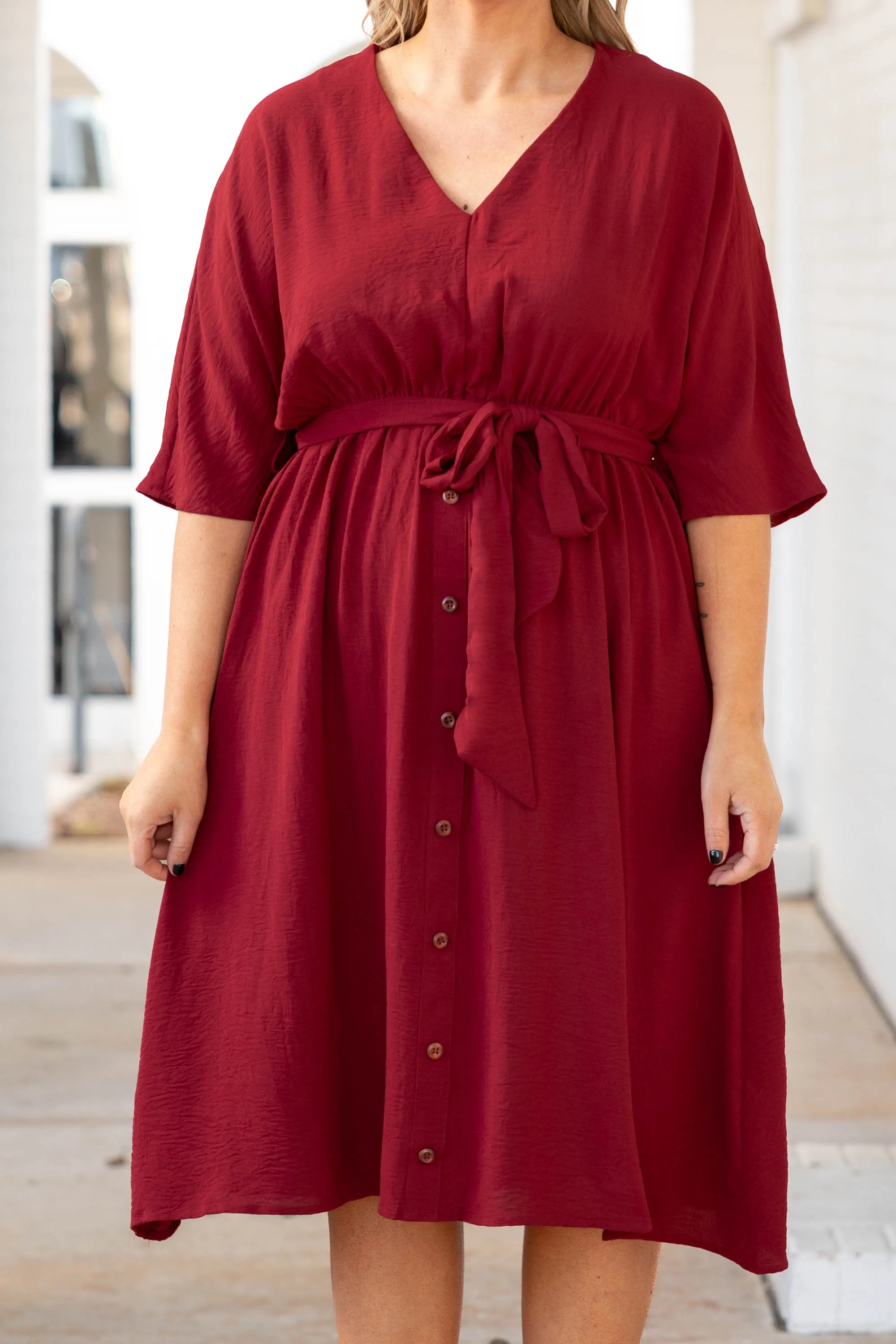 Burgundy Hopelessly Yours Dress