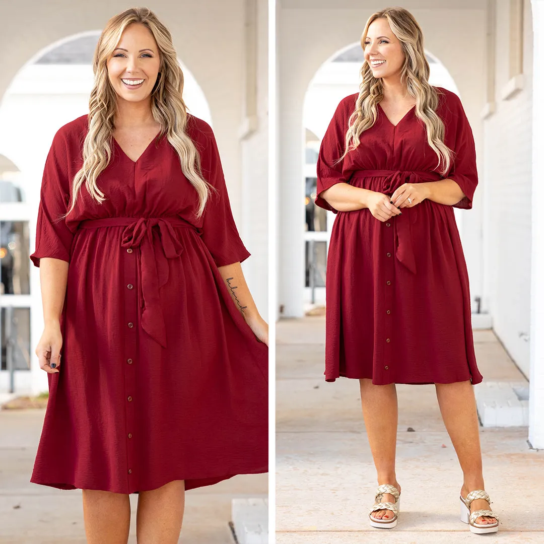 Burgundy Hopelessly Yours Dress