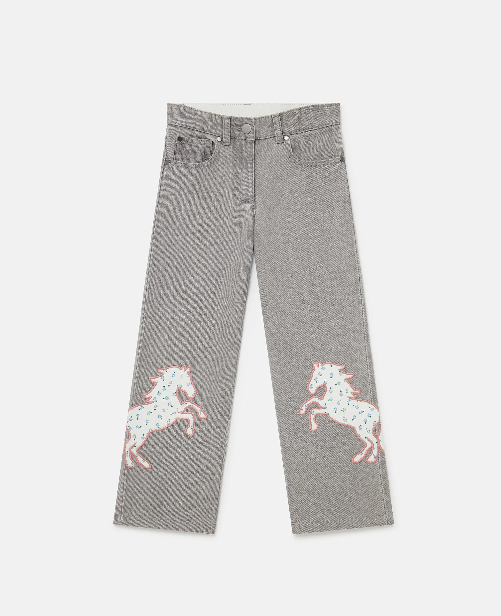 Horse Appliqué Denim Jeans 