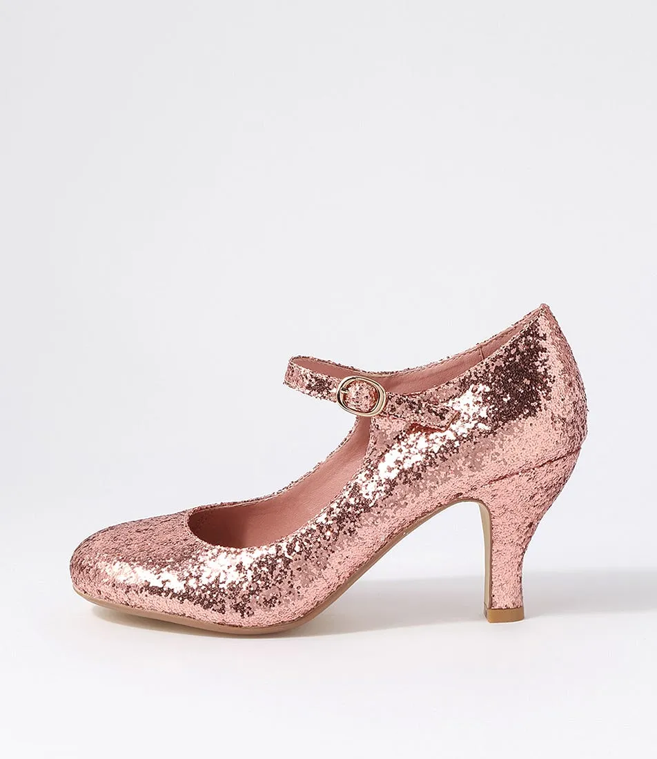 I LOVE BILLY Majestic Rose Gold Glitter Heels