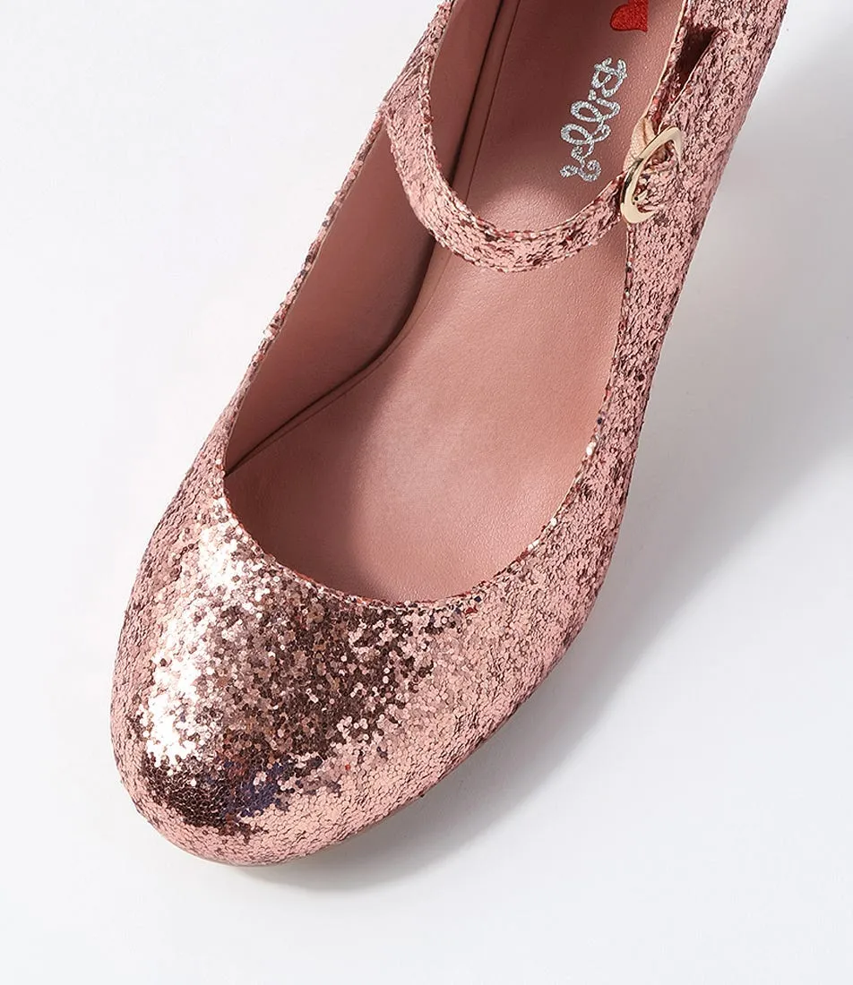 I LOVE BILLY Majestic Rose Gold Glitter Heels