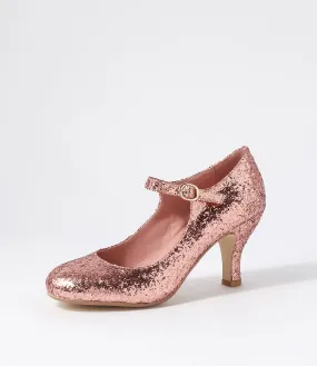 I LOVE BILLY Majestic Rose Gold Glitter Heels