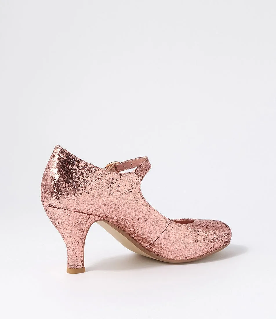 I LOVE BILLY Majestic Rose Gold Glitter Heels