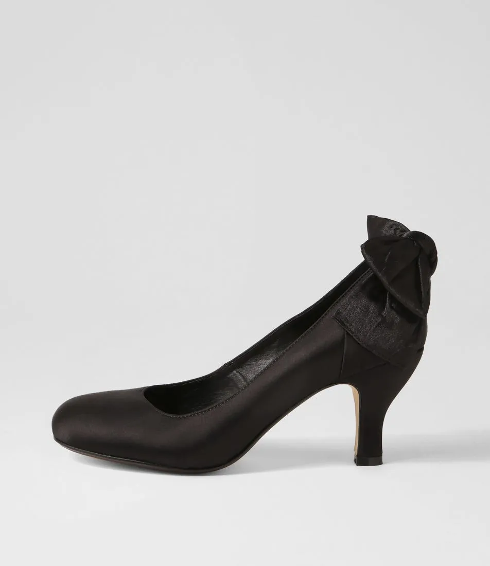 I LOVE BILLY Marcine Black Satin Pump Heels