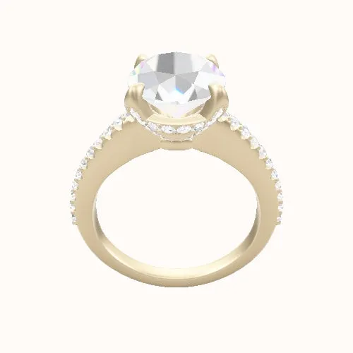 Illusion Set Shank Engagement Ring With Pave Basket Head