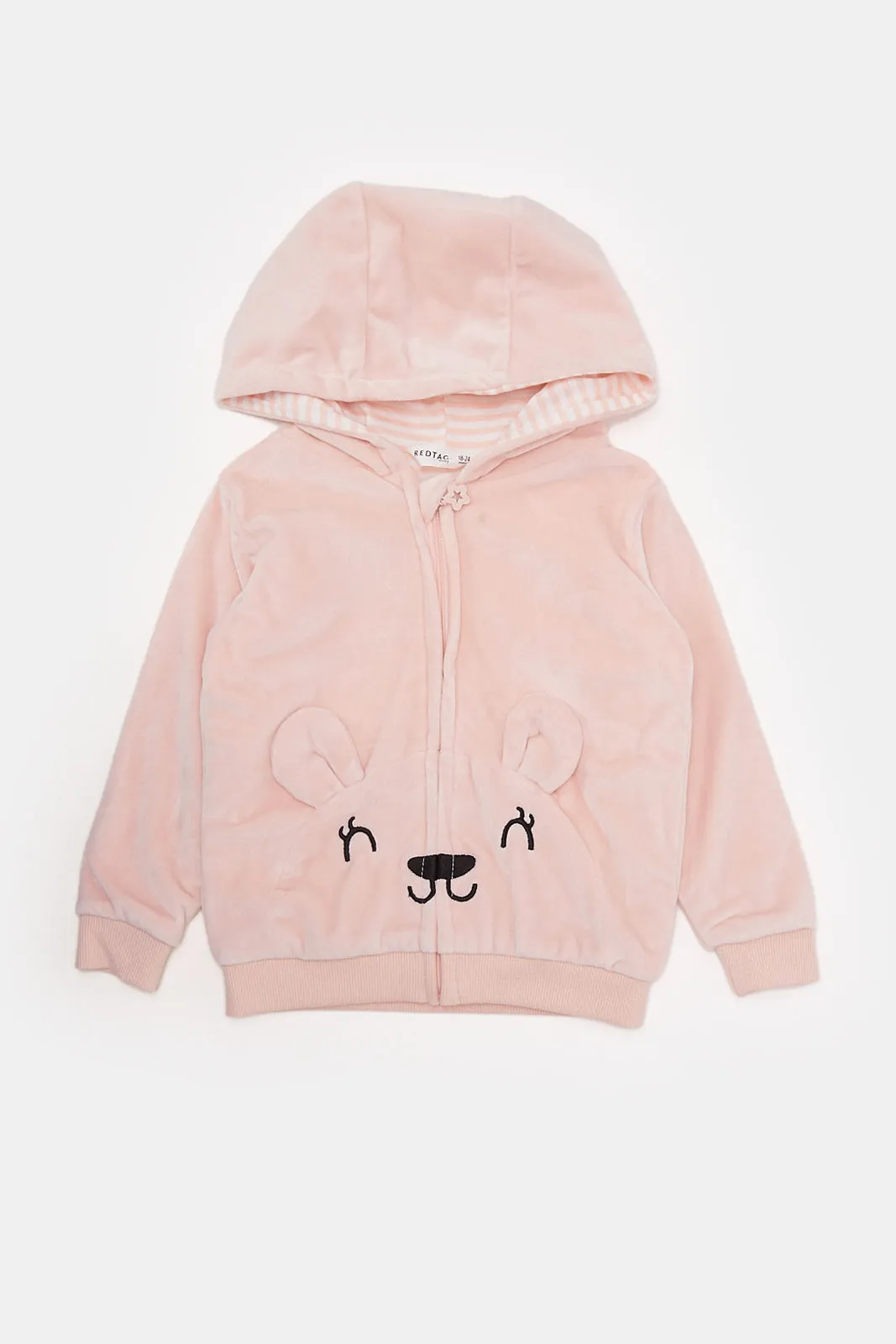 Infant Girls Pink Hooded Sweatshirt