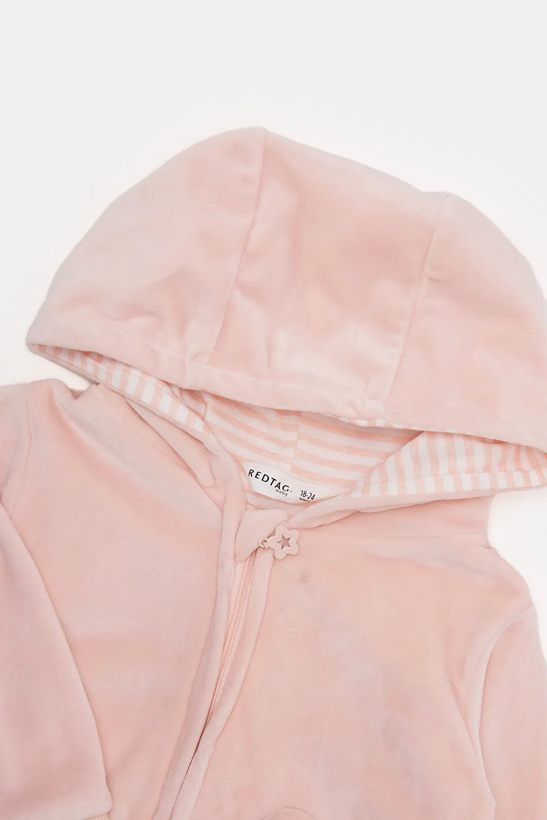 Infant Girls Pink Hooded Sweatshirt