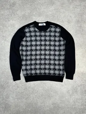 Issey Miyake Né-net Black Cat Gingham Knit Sweater