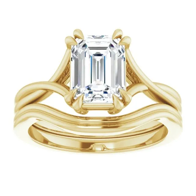 Ivy Ring - Double Prong Set Split Shank Solitaire Engagement Ring - Setting only