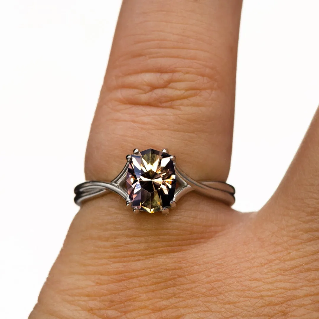 Ivy Ring - Double Prong Set Split Shank Solitaire Engagement Ring - Setting only