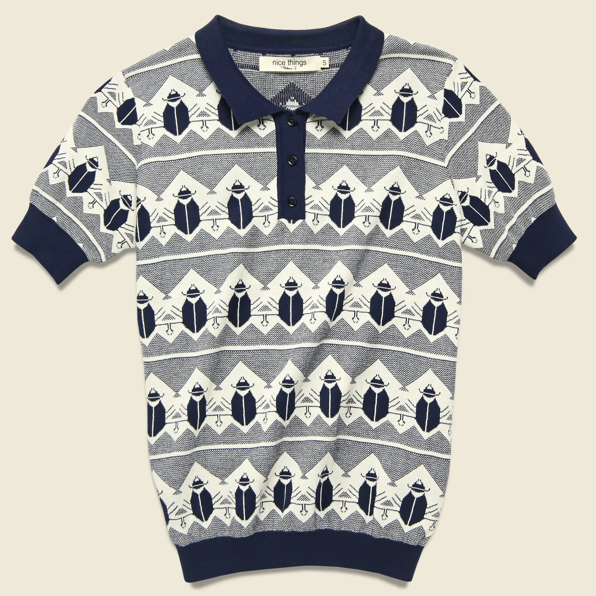 Jacquard Ladybug Polo - Navy