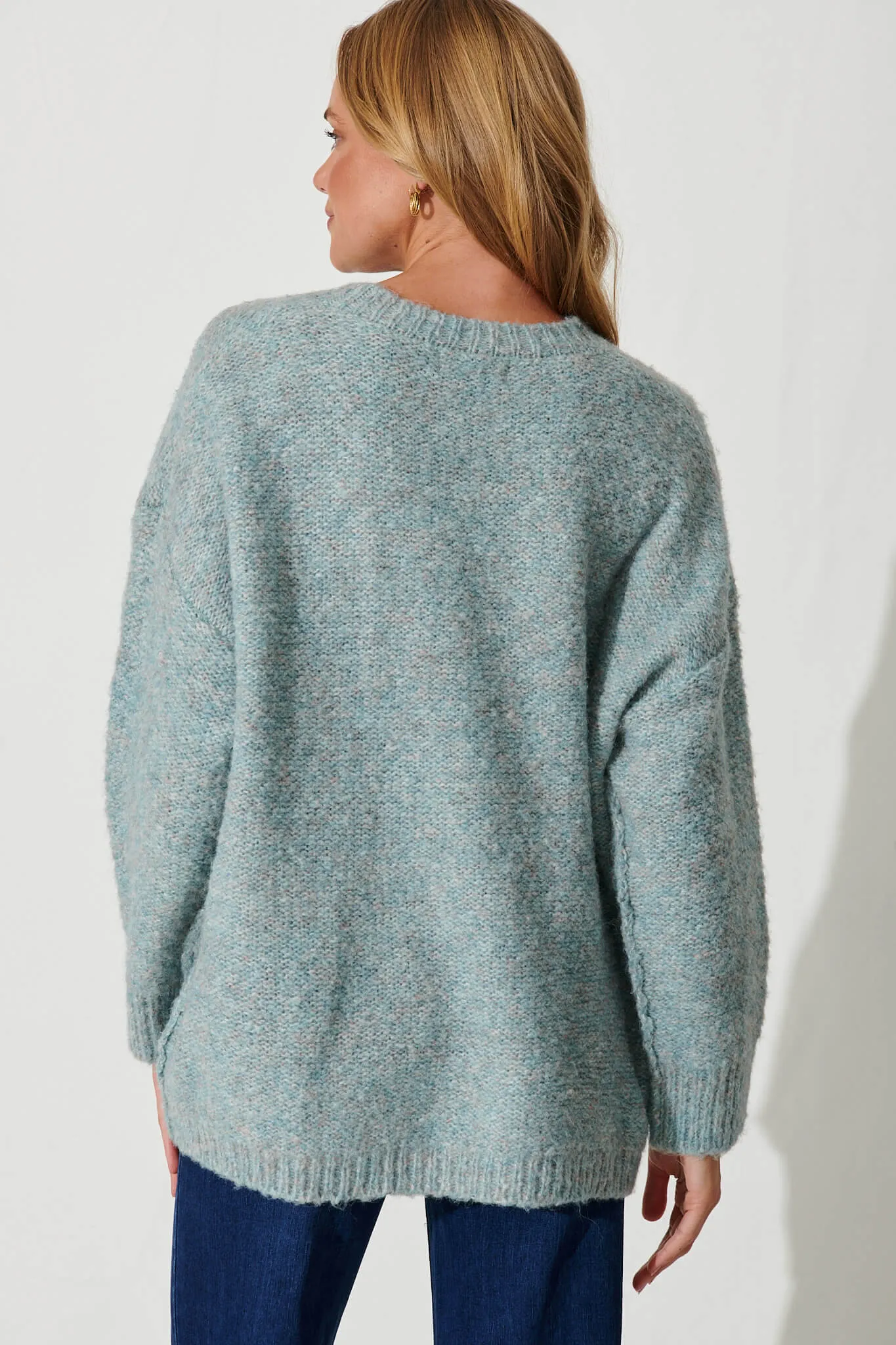 Janette Knit In Blue Wool Blend