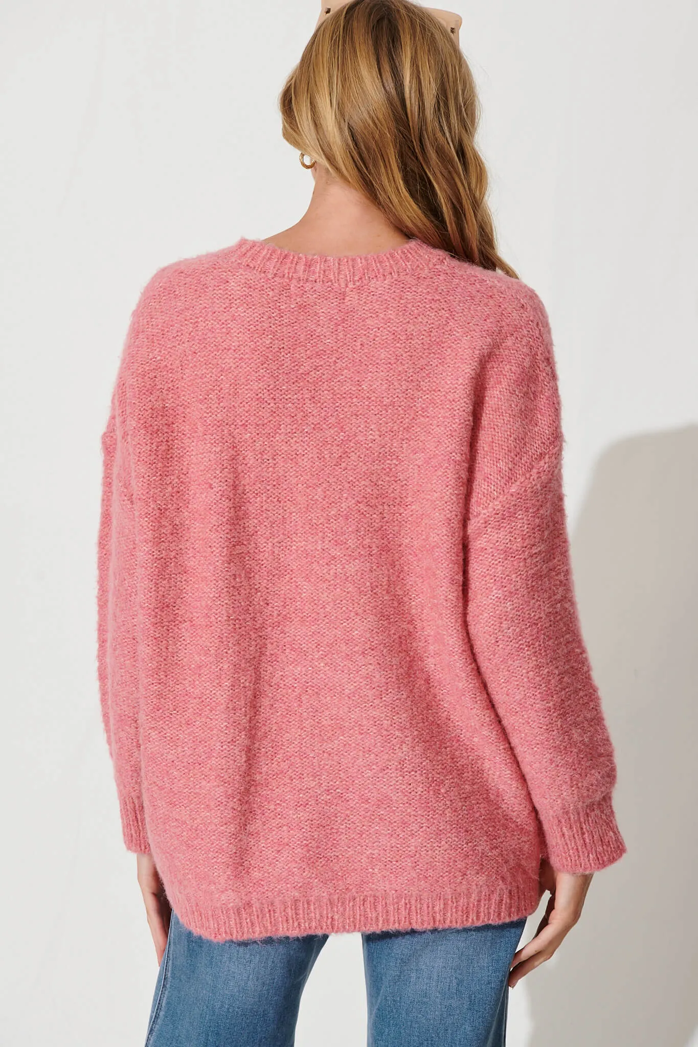 Janette Knit In Pink Wool Blend