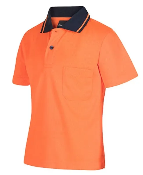 JBs Wear Kids Hi Vis Polo Shirt Non Cuff Traditional Polo