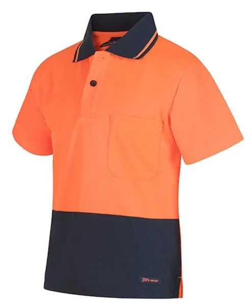 JBs Wear Kids Hi Vis Polo Shirt Non Cuff Traditional Polo