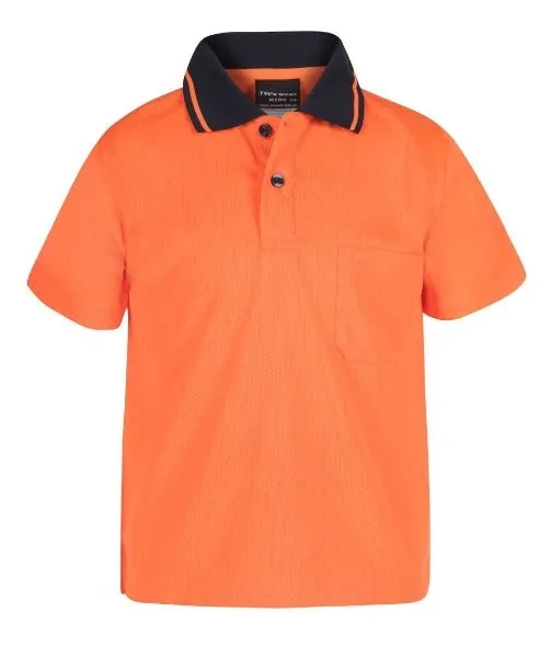 JBs Wear Kids Hi Vis Polo Shirt Non Cuff Traditional Polo