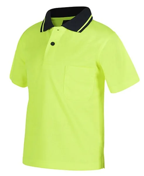 JBs Wear Kids Hi Vis Polo Shirt Non Cuff Traditional Polo