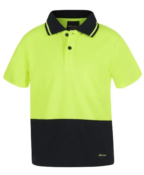 JBs Wear Kids Hi Vis Polo Shirt Non Cuff Traditional Polo