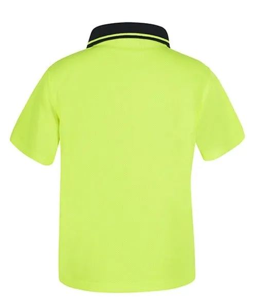 JBs Wear Kids Hi Vis Polo Shirt Non Cuff Traditional Polo