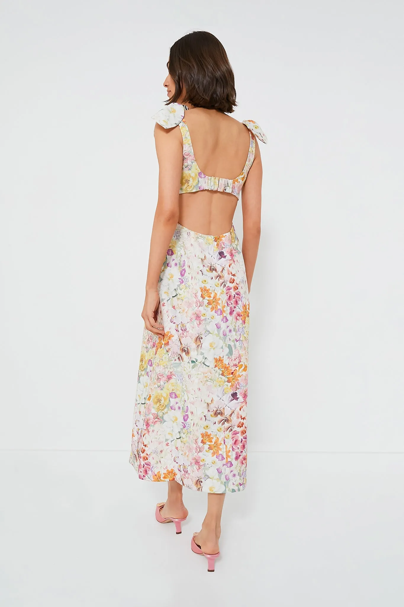 Kaleidoscope Garden Harmony Tie Shoulder Midi