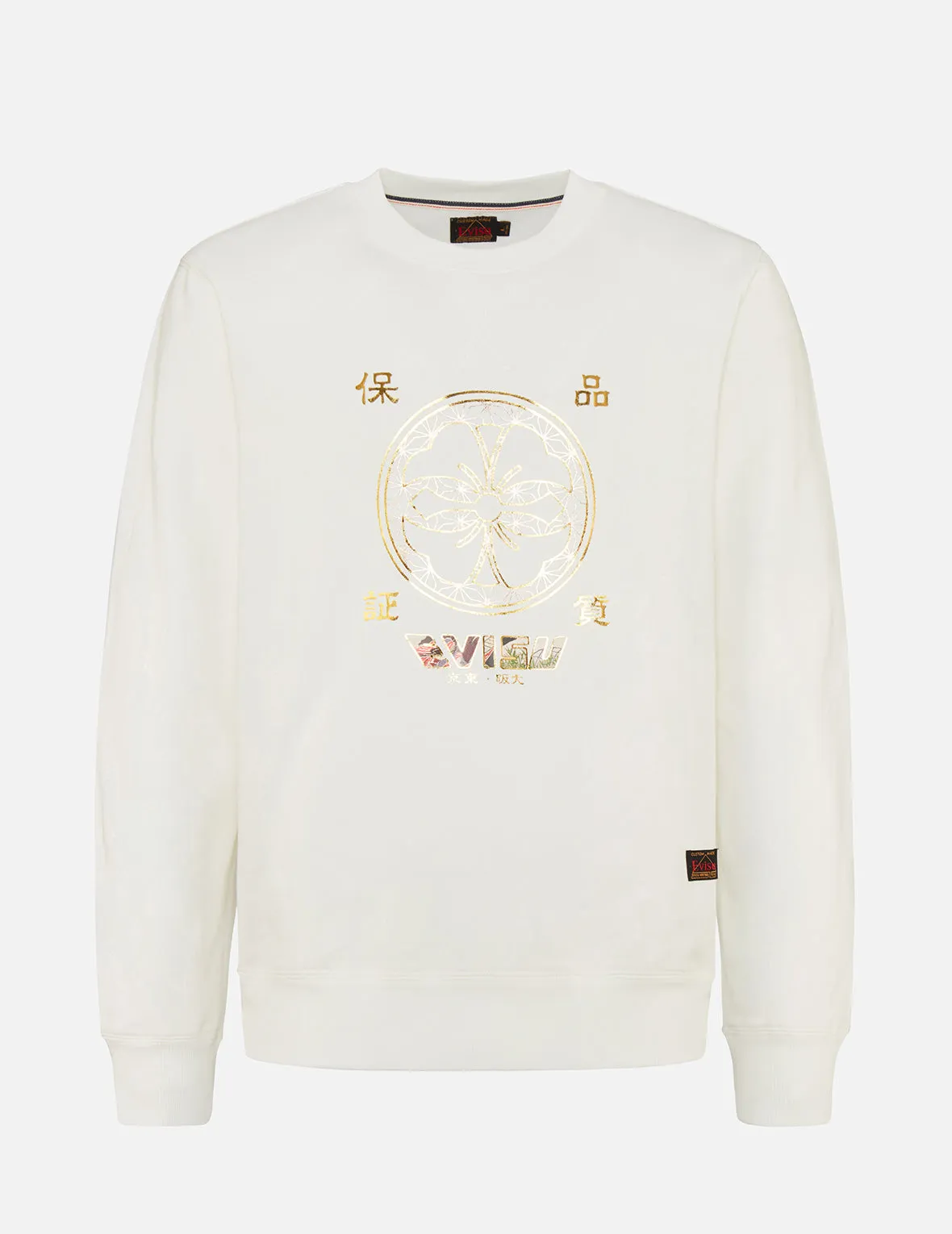 Kamon Foil-print and Scroll Daicock Appliqué Sweatshirt