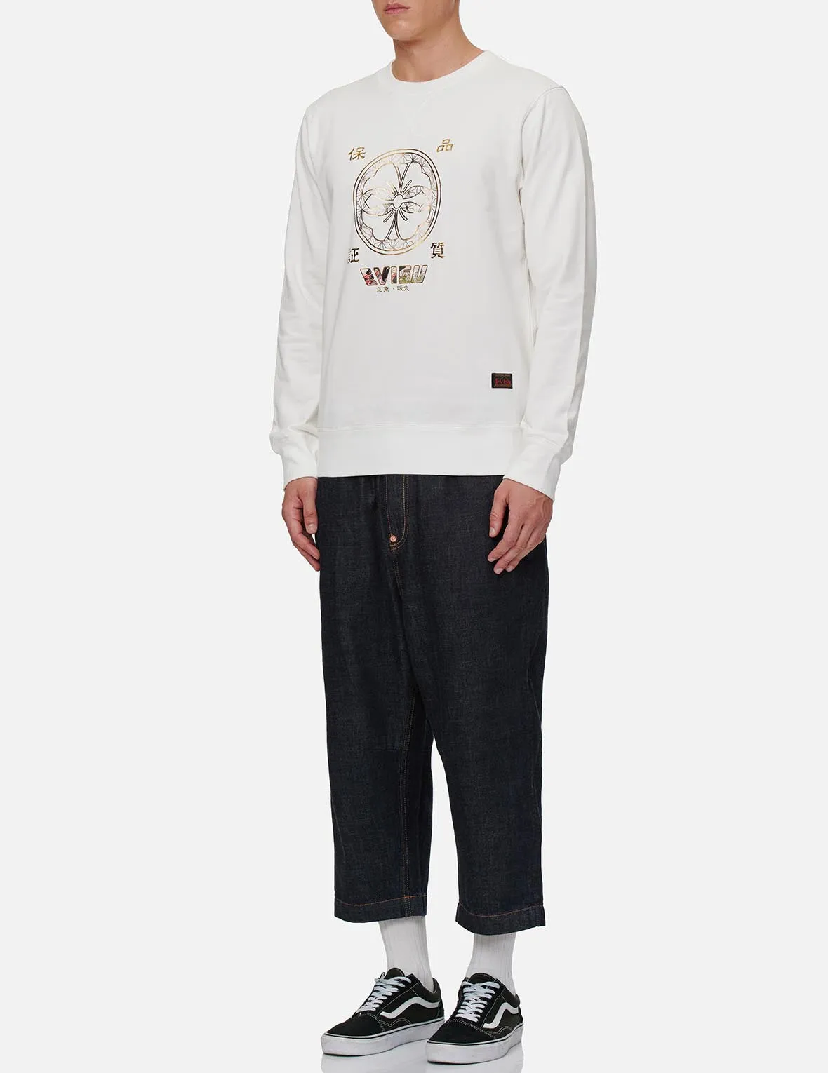 Kamon Foil-print and Scroll Daicock Appliqué Sweatshirt