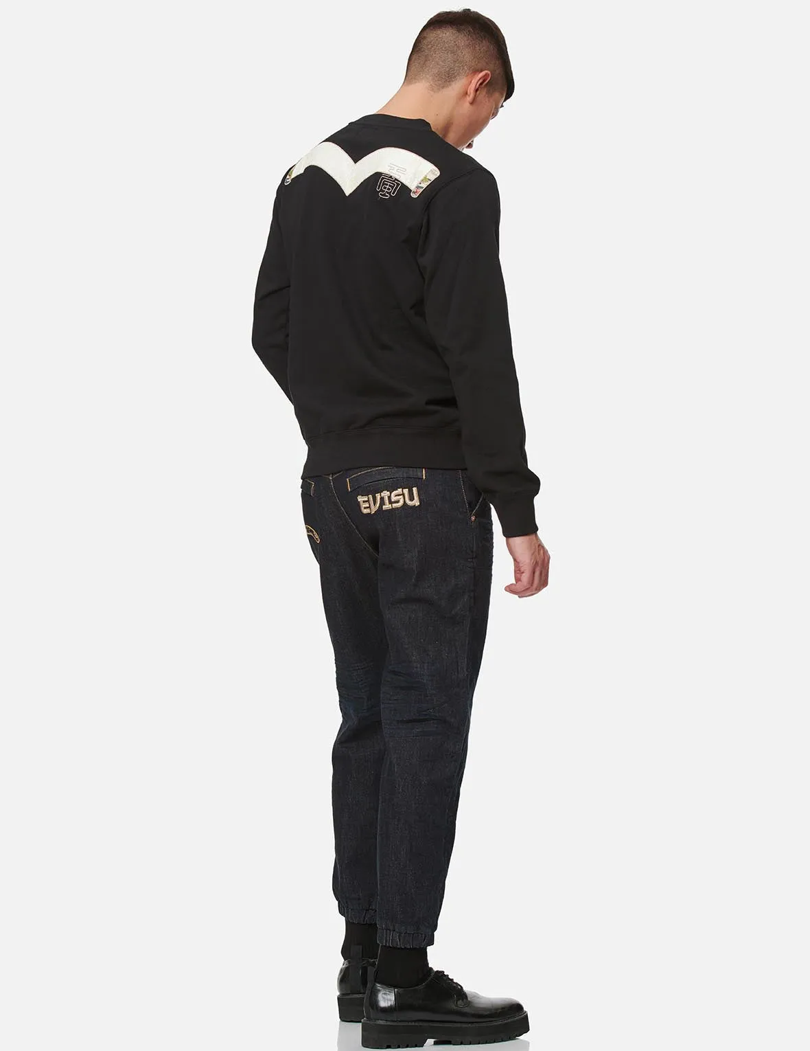 Kamon Foil-print and Scroll Daicock Appliqué Sweatshirt