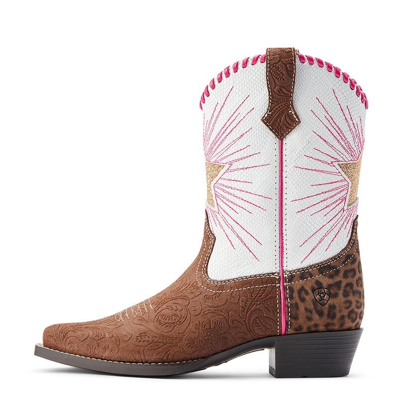 Kid's Heritage Star Western Boot in Pink Star