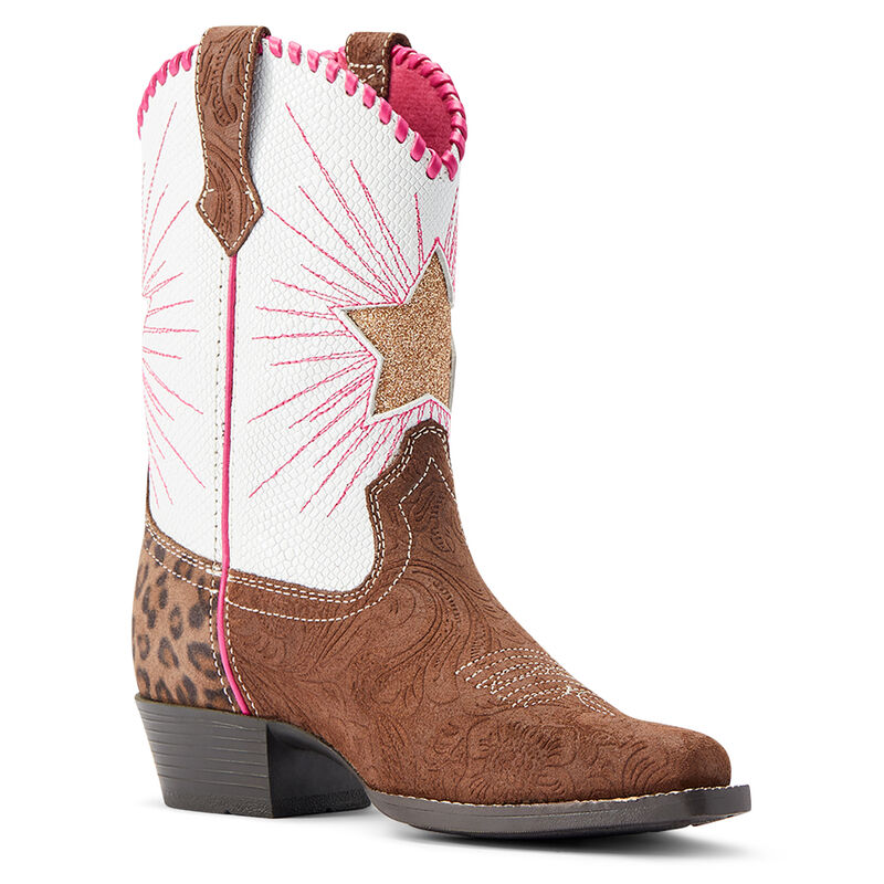 Kid's Heritage Star Western Boot in Pink Star