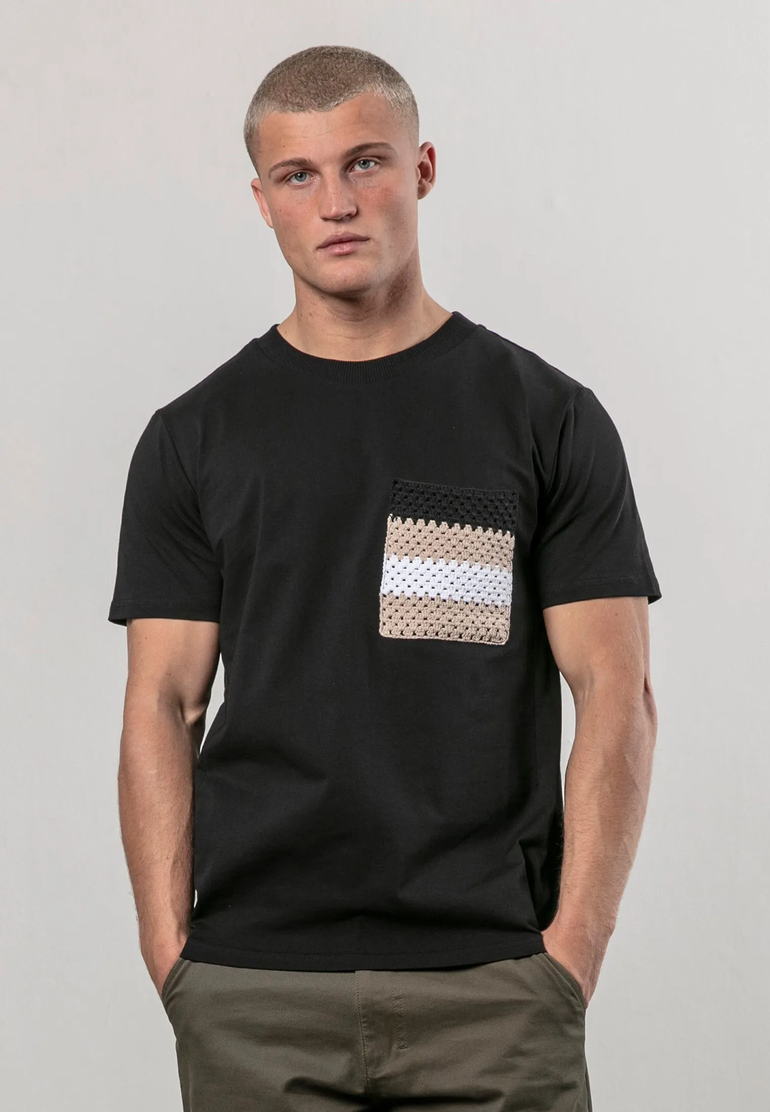 KNIT POCKET T-SHIRT BLACK