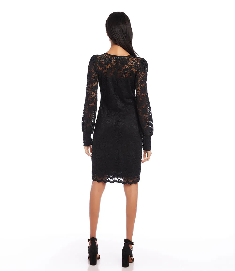 Elegant Boatneck Dress with Lace