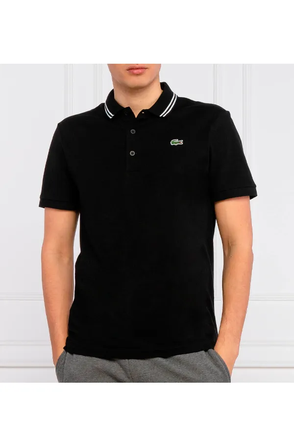 Lacoste Black Polo - Sport Contrast Polo