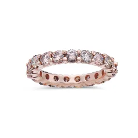 14K Rose Gold Women's Wedding Band with 2.50 CT Diamonds