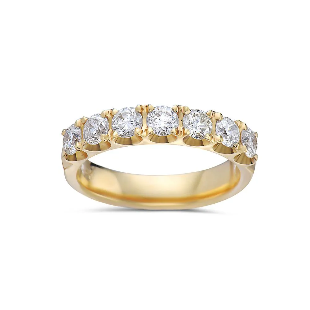 14k Yellow Gold Wedding Band with 1.10 CT Diamonds for Women