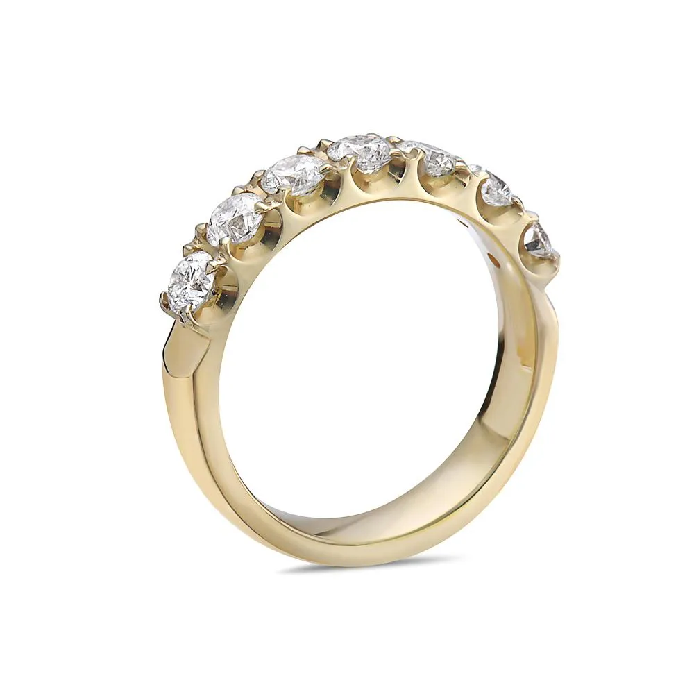 14k Yellow Gold Wedding Band with 1.10 CT Diamonds for Women