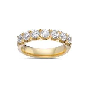 14k Yellow Gold Wedding Band with 1.10 CT Diamonds for Women