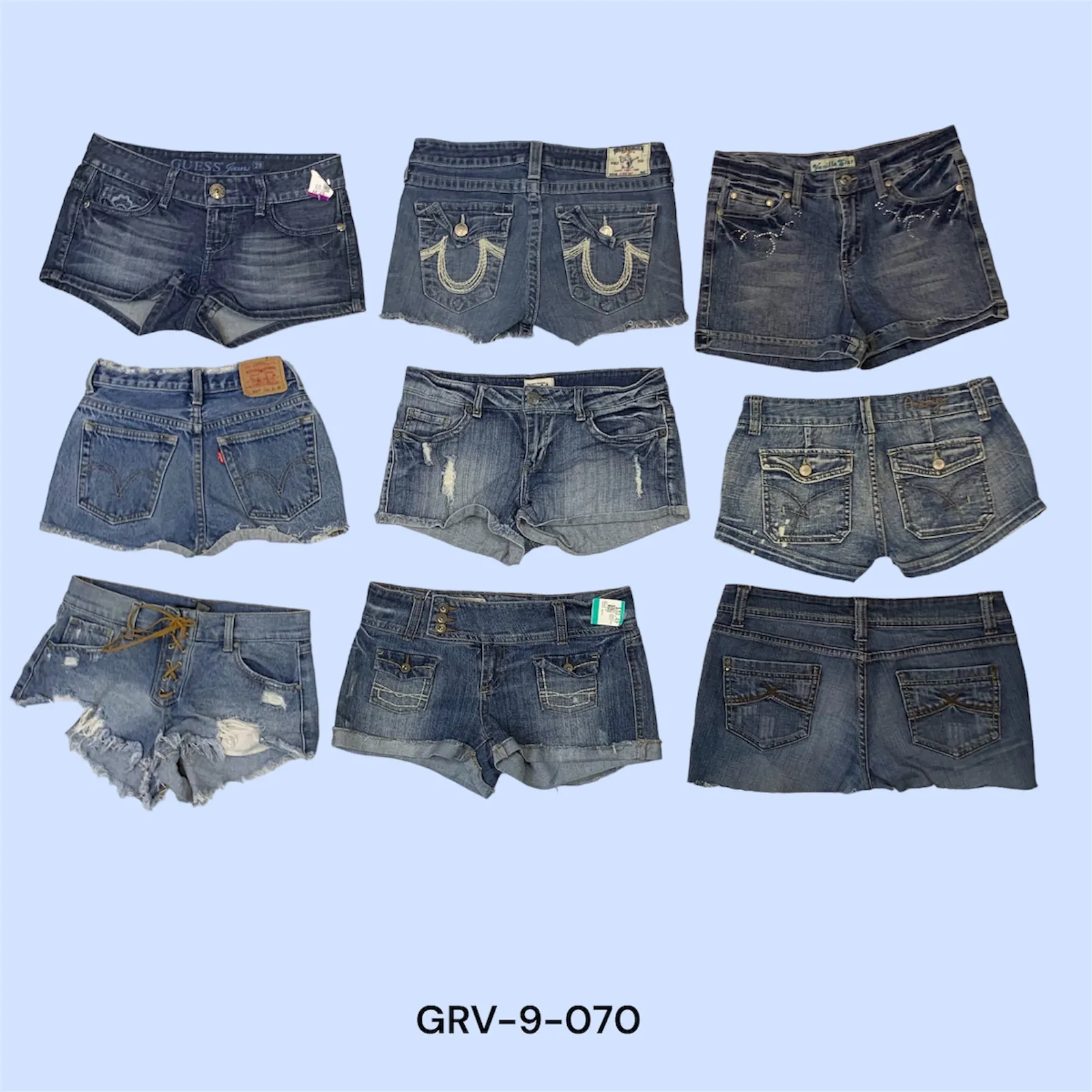 Ladies’ Y2K Denim Mini Shorts – Bold, Flirty, and Trendy(9-070)