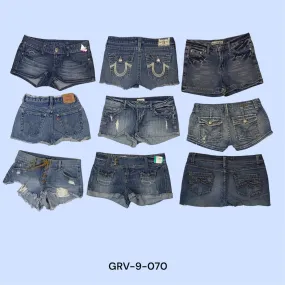 Ladies’ Y2K Denim Mini Shorts – Bold, Flirty, and Trendy(9-070)