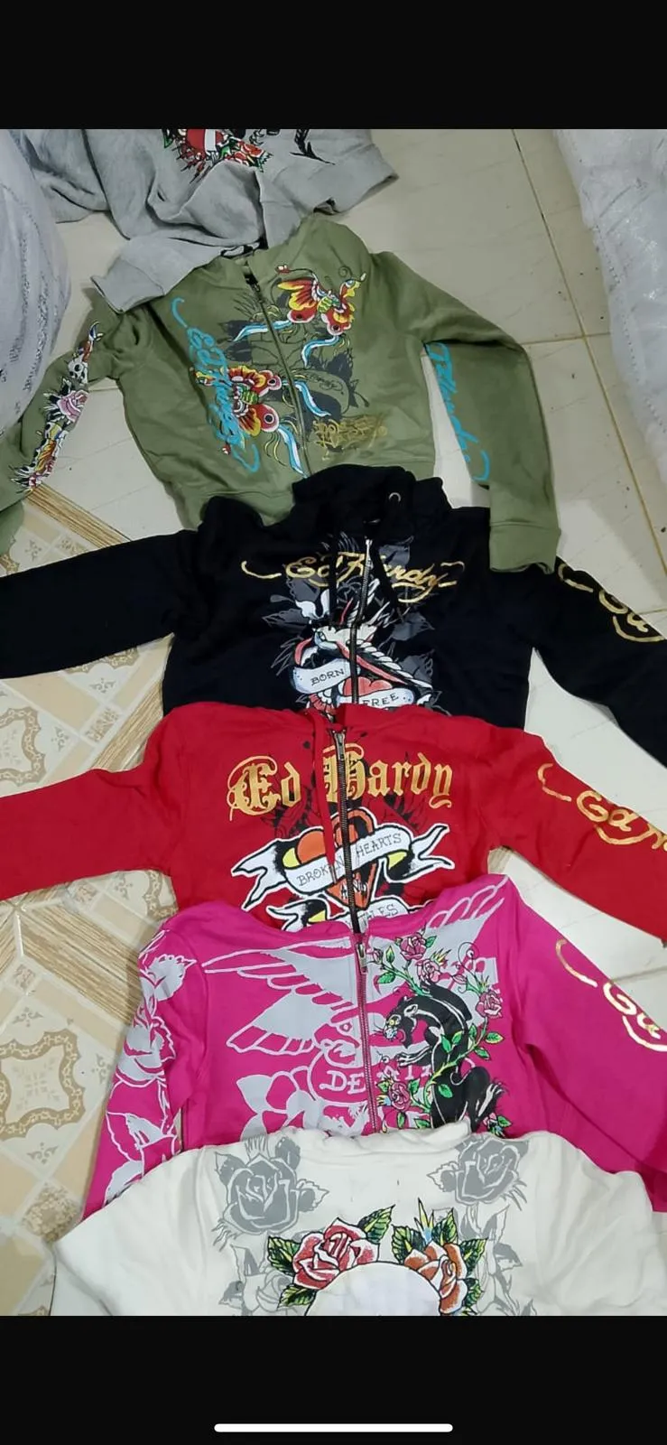 Ladies Y2K ED Hardy Crop Top Hoodies -50 Pcs