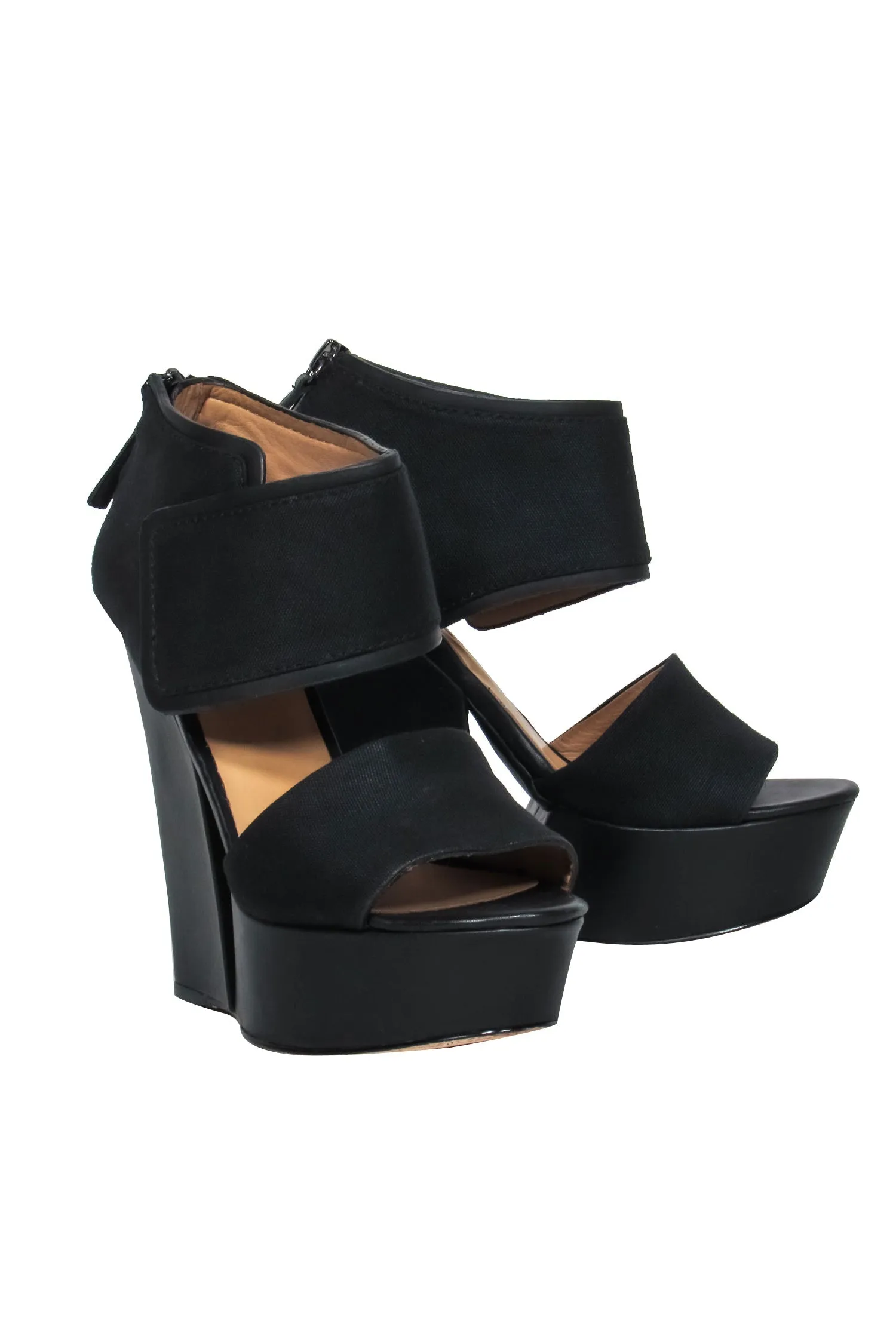 LAMB - Black Wedge Heels w/ Cutout Sz 6.5