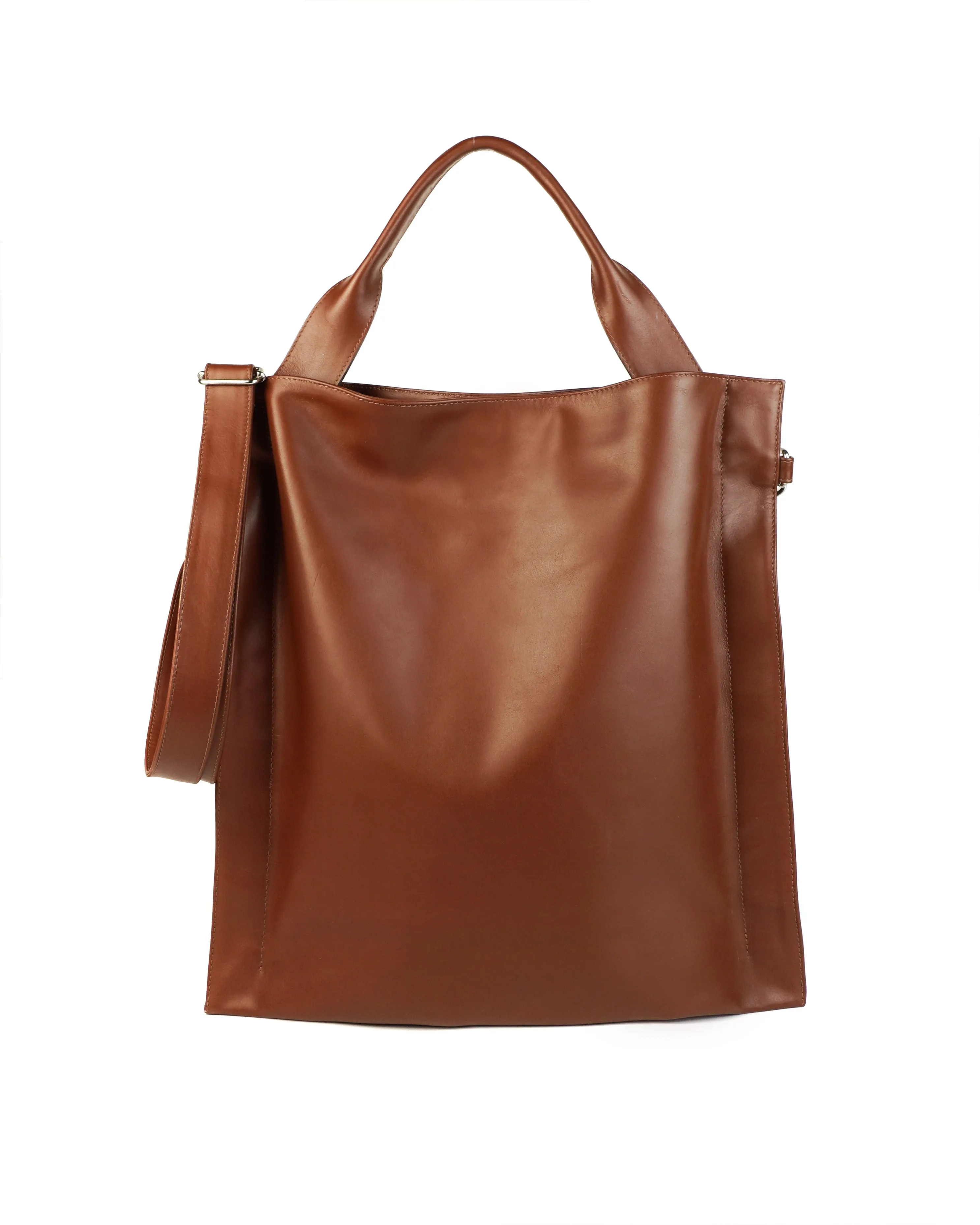 Leather flat bag