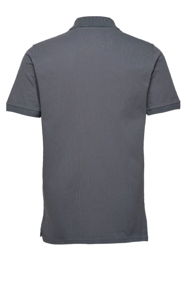 Grey Polo Shirt with Twin Logo Design