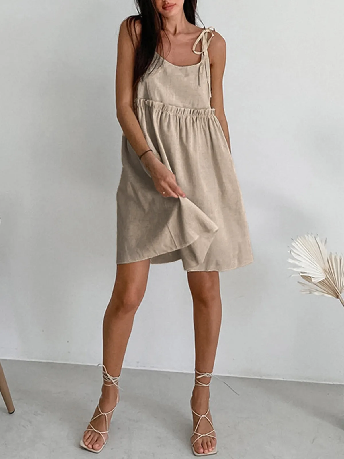 Levanzo Tied Shoulder Short Dress