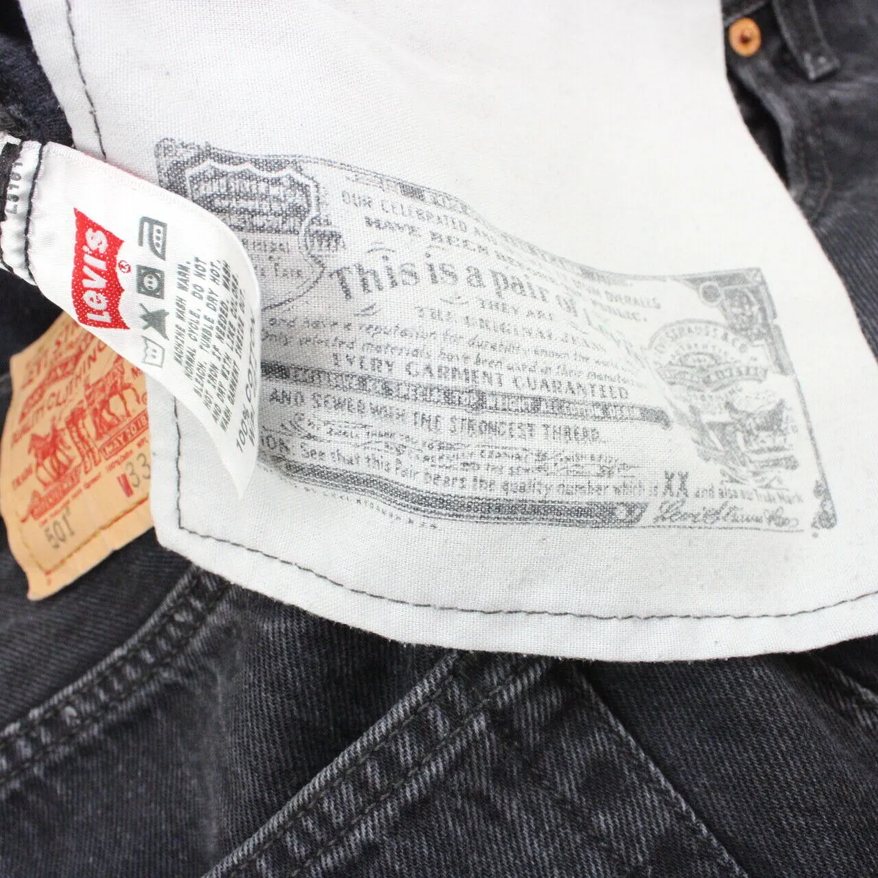 LEVIS 501 Jeans Black Charcoal | W33 L32