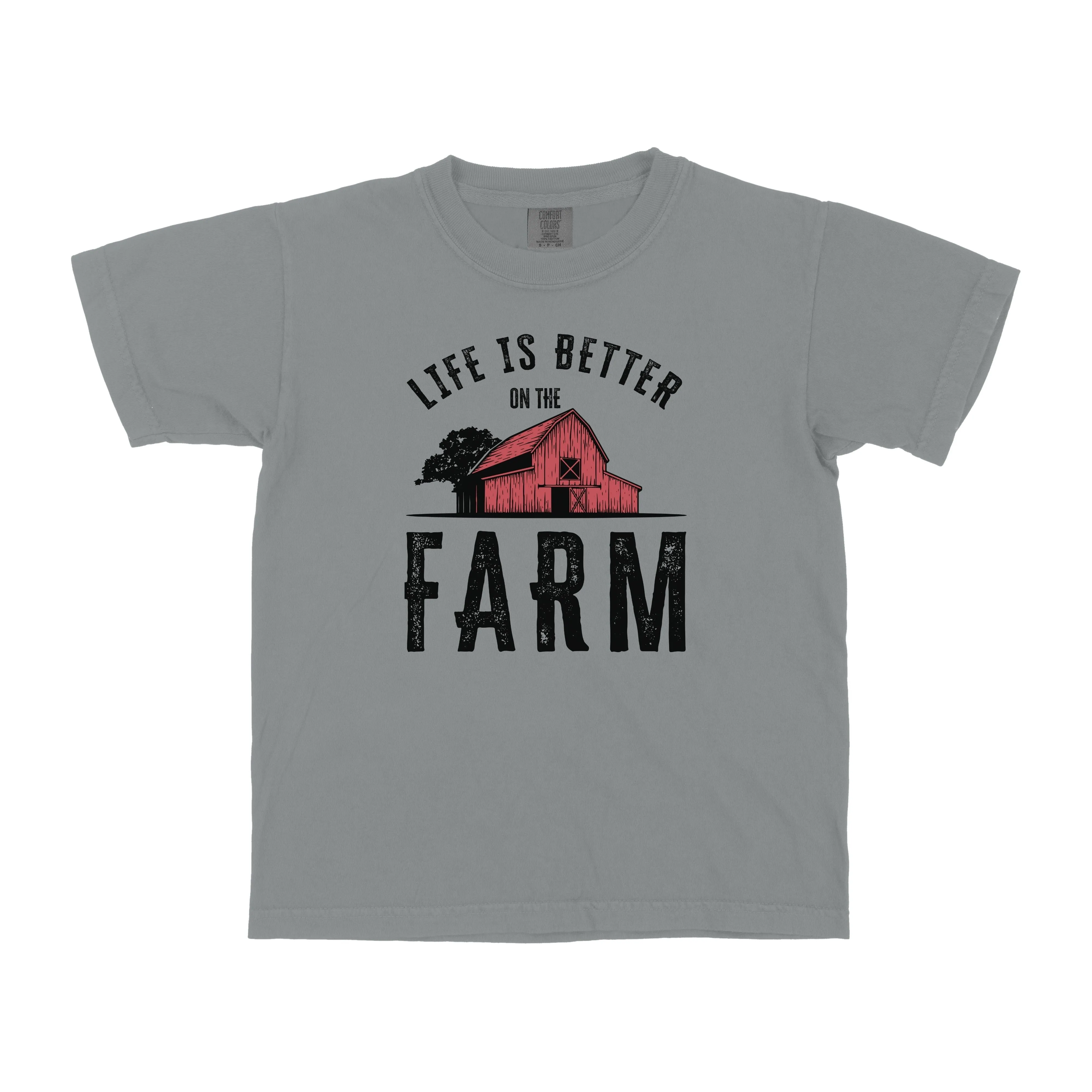 LIFE IS BETTER ON THE FARM RED BARN YOUTH SHIRT