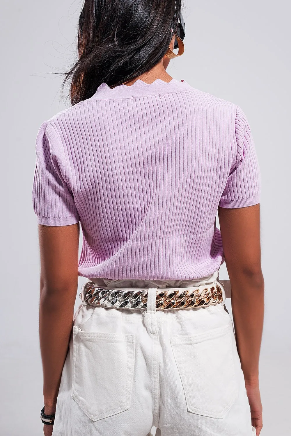 Lilac Knit Top