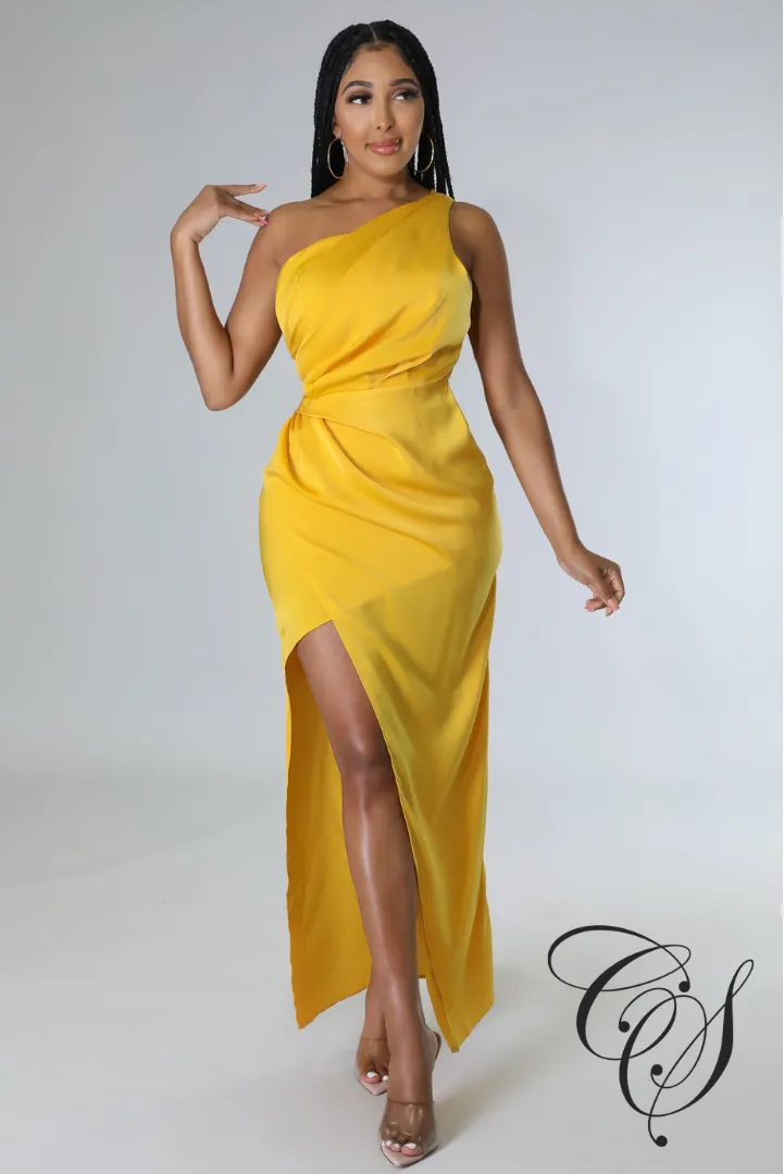 Linda Satin One Shoulder Dress